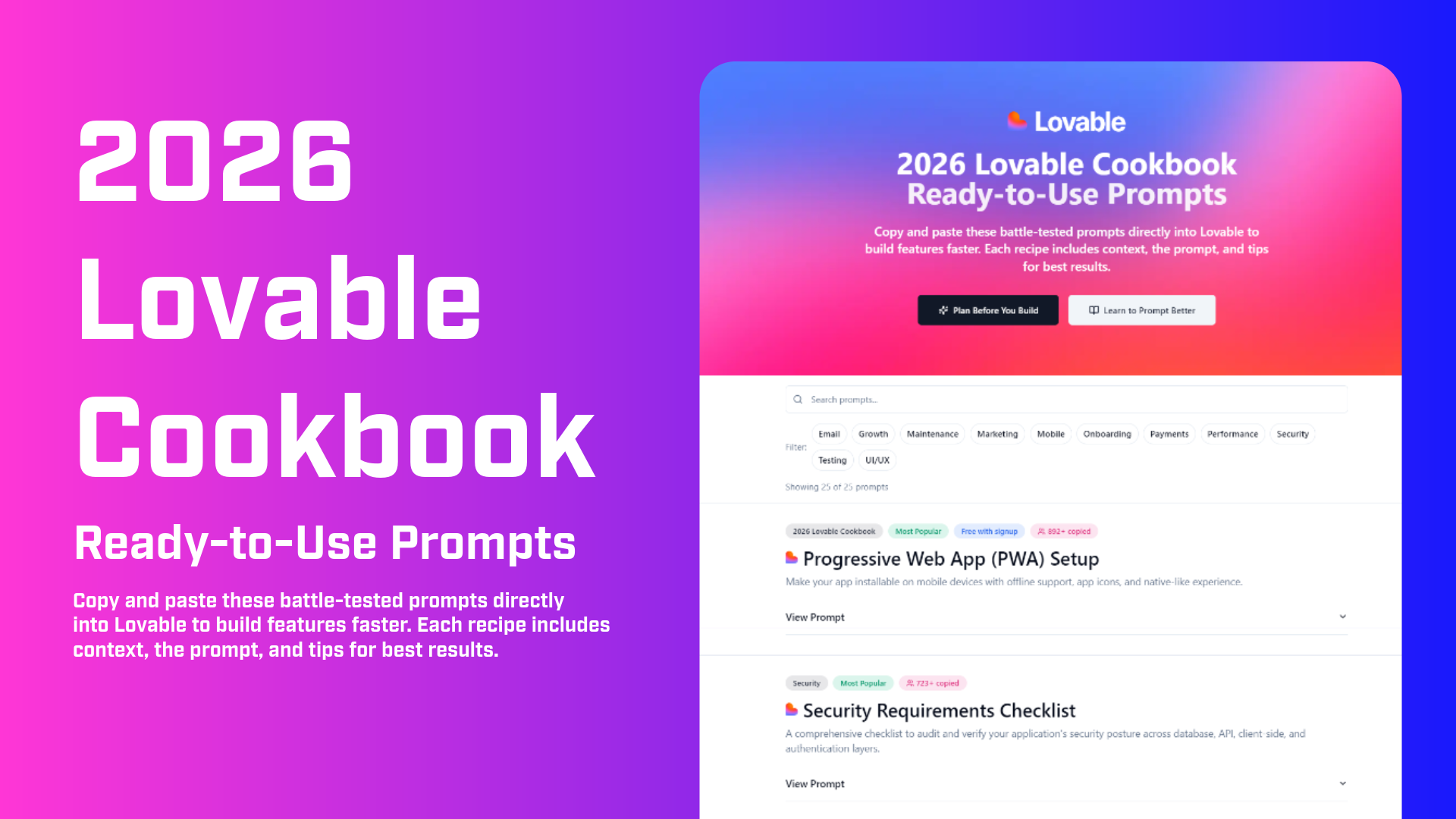 Introducing the 2026 Lovable Cookbook